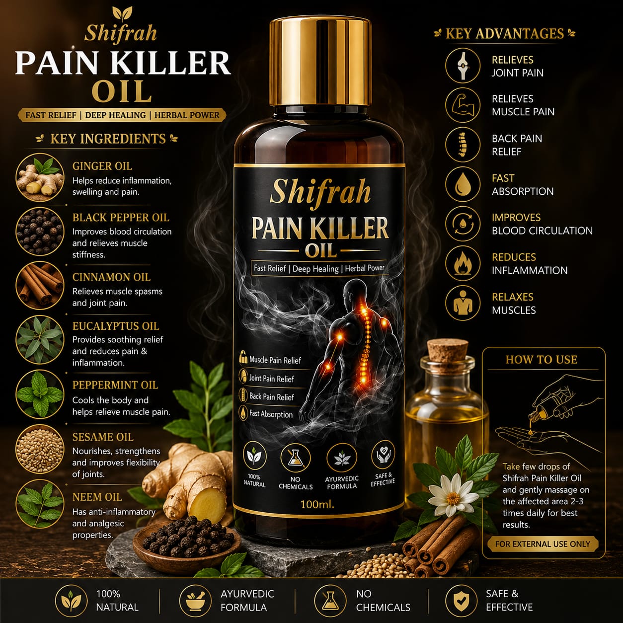 Shifrah Herbal Pain Killer Oil