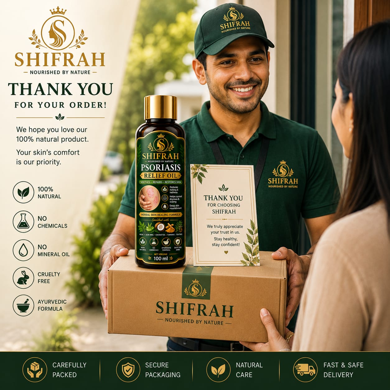 Shifrah Herbal Psoriasis Oil-Advanced Psoriasis Clearing Oil With Powder
